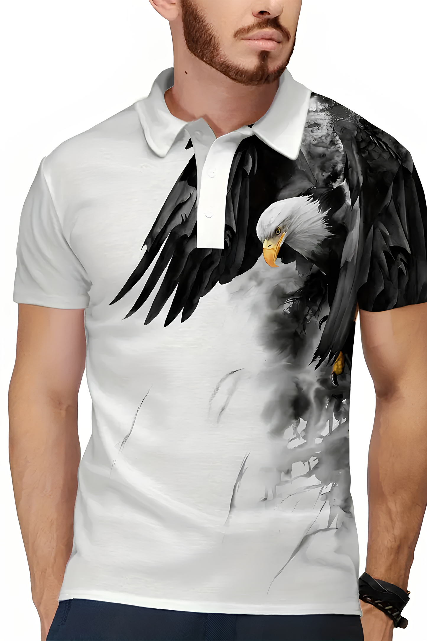 Erkek Kısa Kollu Kara Kartal Tshirt