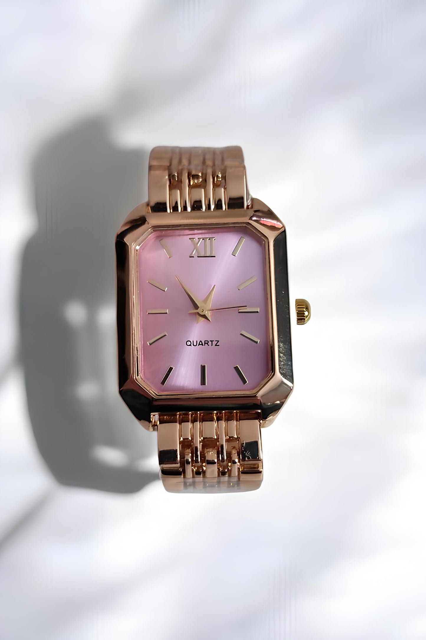 Rose Renkli Kadın Saat ve Takı Seti – Şık Kolye ve Saat