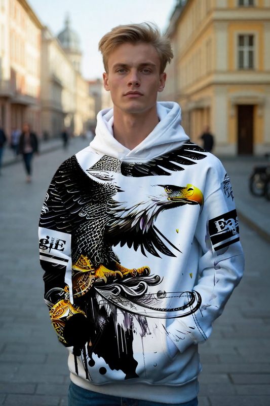 Kartal Desenli Unisex Hoodie