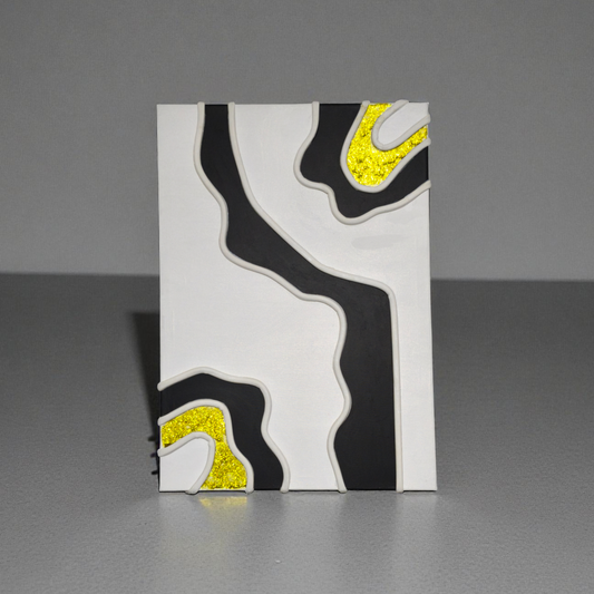 Akışkan Siyah & Neon Sarı Uyumu Tablo