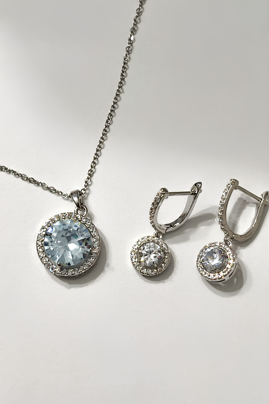 Ay Elması Kadın Çelik Kolye + Ay Elması Kadın Küpe