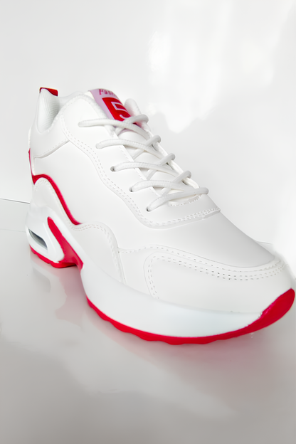 Unisex Beyaz Kırmızı Spor Ayakkabı – Konforlu ve Şık