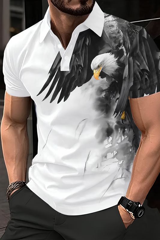 Erkek Kısa Kollu Kara Kartal Tshirt