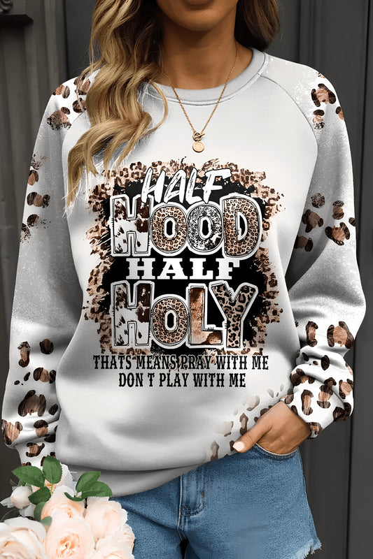 Leopar Desenli Kadın Sweatshirt