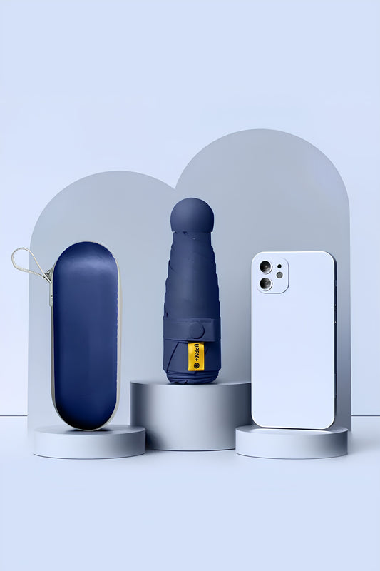 Katlanabilir Taşınabilir Şemsiye - 4 Renk Seçeneğiyle Minimalist Tasarım Siyah,Krem,Lacivert,Bordo