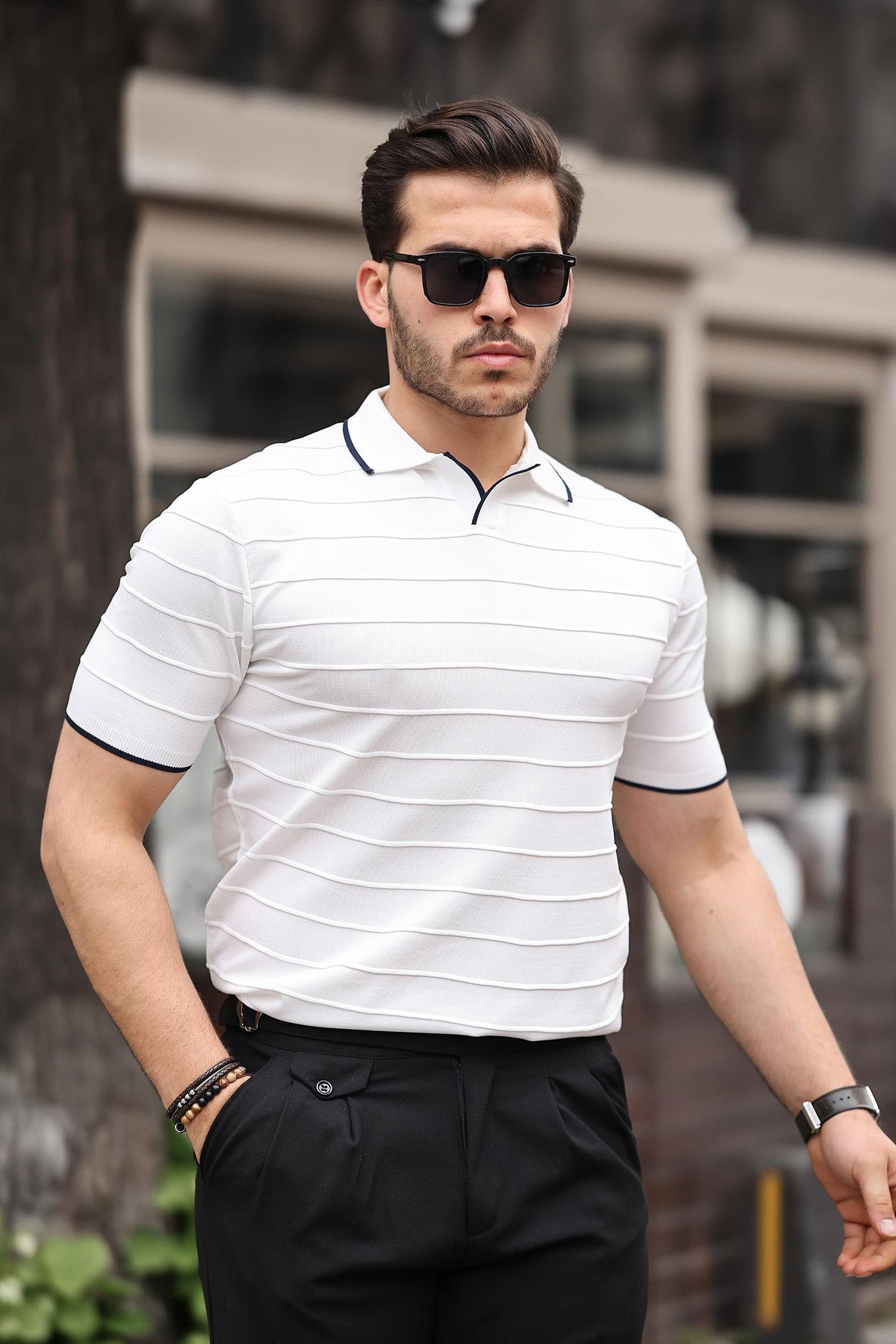 Beyaz Triko Tshirt