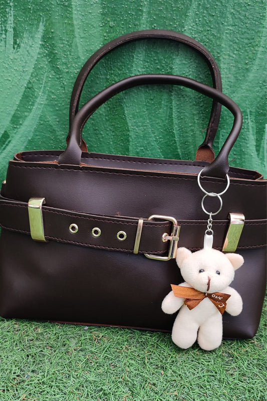 Peluş Ayıcık Charmlı Kadın Omuz Çantası – Siyah Renk & Peluş Ayıcık Detaylı Kadın Çantaqq