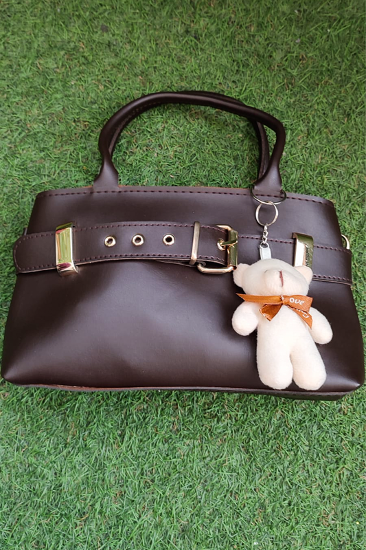 Peluş Ayıcık Charmlı Kadın Omuz Çantası – Siyah Renk & Peluş Ayıcık Detaylı Kadın Çantaqq