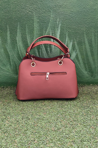 Zigzag Desenli Kadın El ve Omuz Çantası - Taba Renk Şık Model