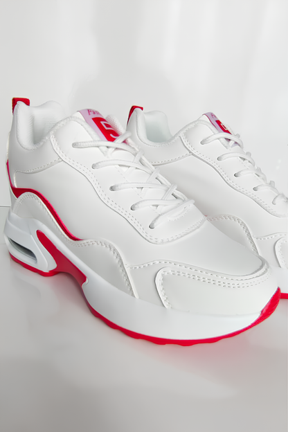 Unisex Beyaz Kırmızı Spor Ayakkabı – Konforlu ve Şık