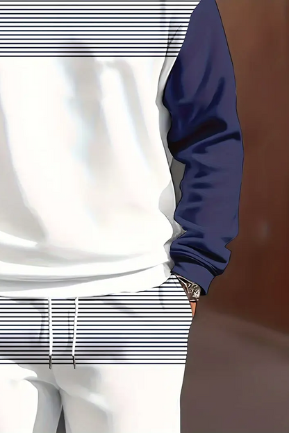 Premium Çizgili Polyester Spor Eşofman Takımı - Şık Tasarım, Hafif Esneme, Tüm Sezon Kullanım