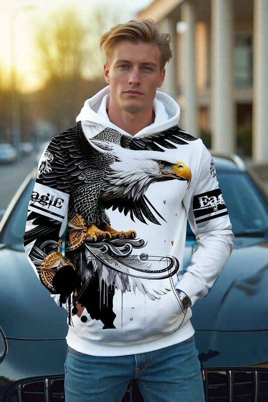 Kartal Desenli Unisex Hoodie