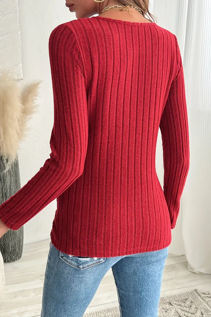 Kırmızı Renk Kadın Kazak, Kış, Sonbahar, İlkbahar İçin Uygun, Terletmez