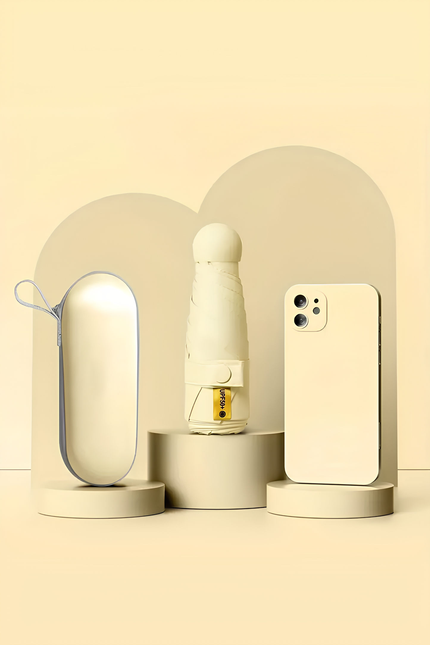 Katlanabilir Taşınabilir Şemsiye - 4 Renk Seçeneğiyle Minimalist Tasarım Siyah,Krem,Lacivert,Bordo