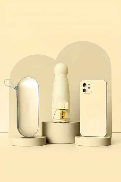 Katlanabilir Taşınabilir Şemsiye - 4 Renk Seçeneğiyle Minimalist Tasarım Siyah,Krem,Lacivert,Bordo