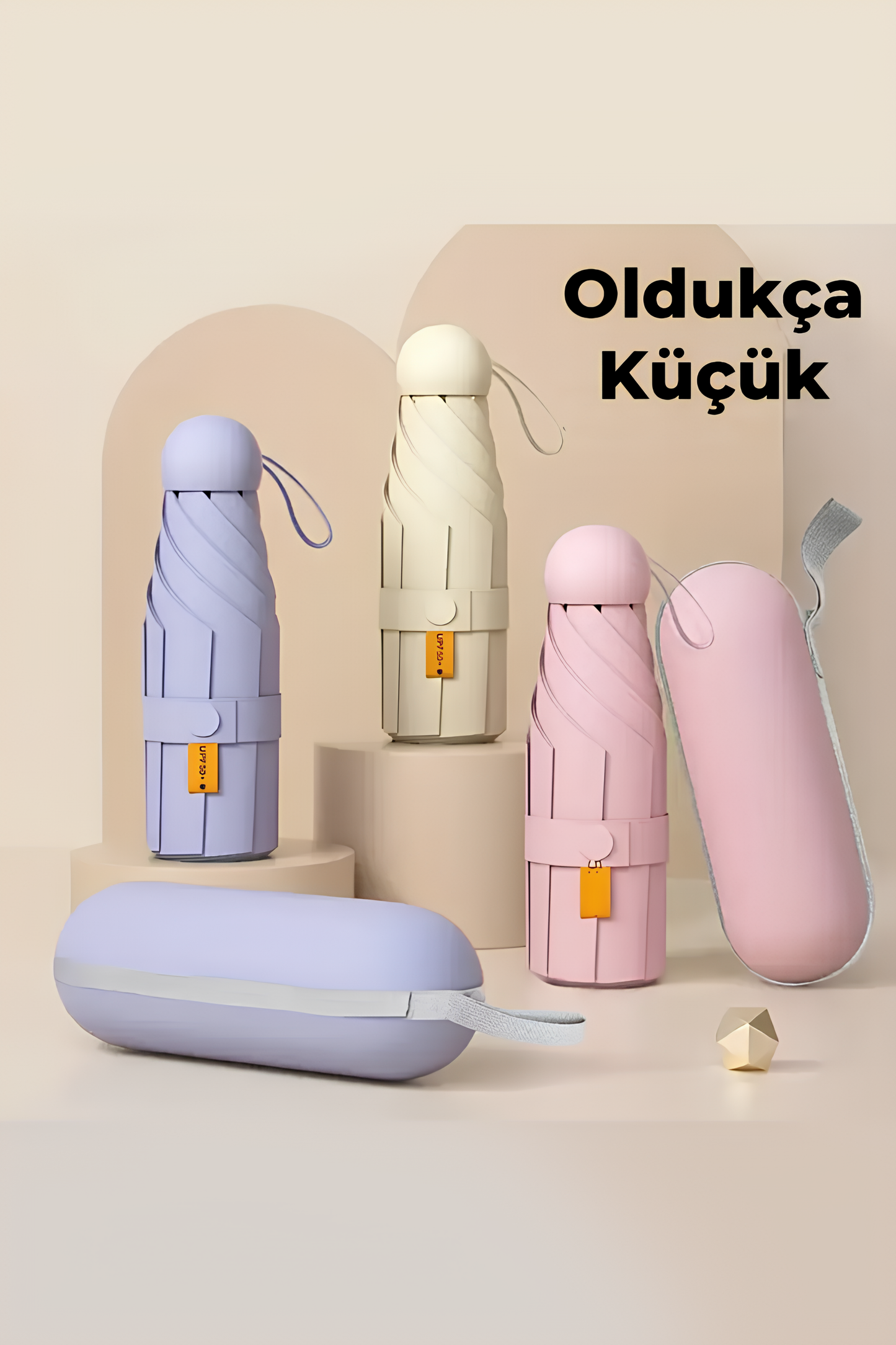 Katlanabilir Taşınabilir Şemsiye - 4 Renk Seçeneğiyle Minimalist Tasarım Siyah,Krem,Lacivert,Bordo