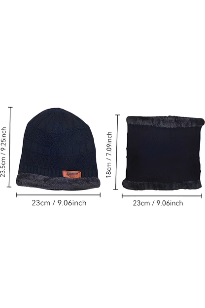 Lacivert Bere ve Atkı Seti - Sıcak ve Şık Kış Aksesuarları