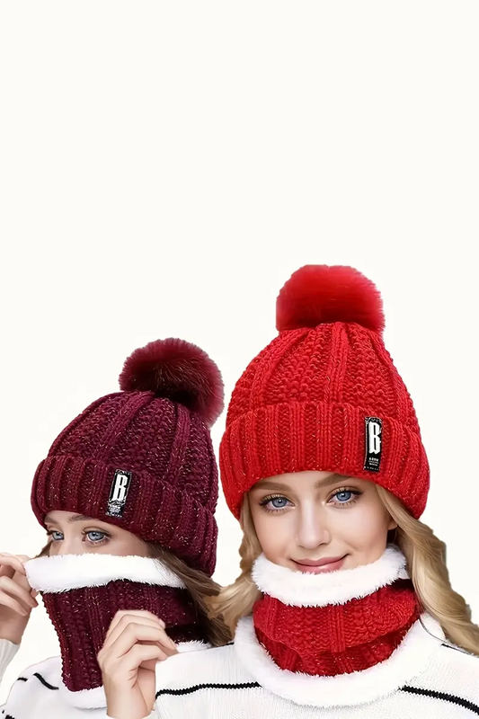 Şarap Kırmızısı Bere ve Atkı Seti - Şıklığı ve Sıcaklığı Bir Arada Sunan Kış Aksesuarı Kırmızı