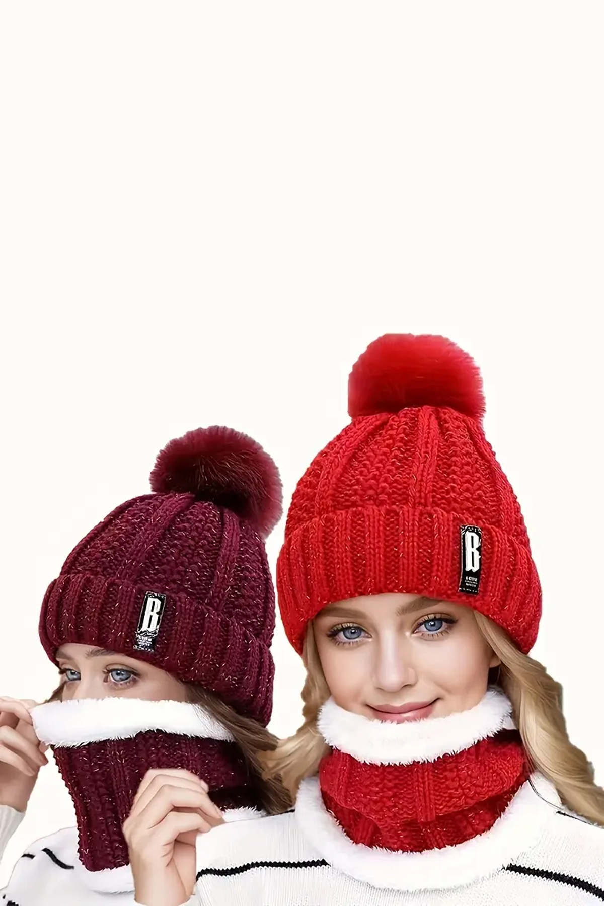 Şarap Kırmızısı Bere ve Atkı Seti - Şıklığı ve Sıcaklığı Bir Arada Sunan Kış Aksesuarı Kırmızı