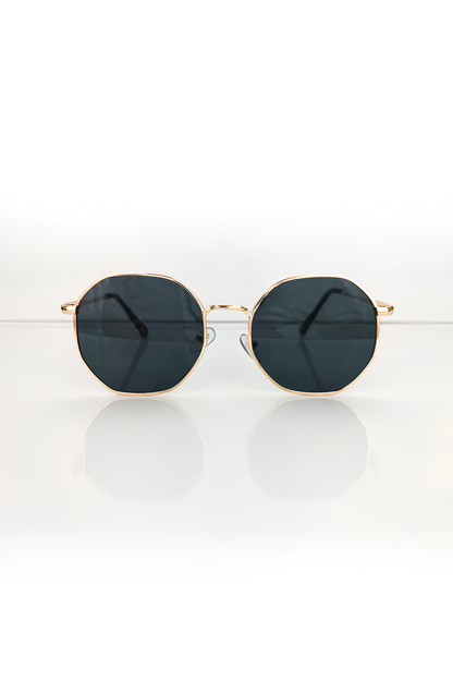 Siyah Renk Unisex Güneş Gözlüğü, Metal Siyah Çerçeve