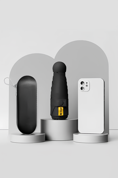 Katlanabilir Taşınabilir Şemsiye - 4 Renk Seçeneğiyle Minimalist Tasarım Siyah,Krem,Lacivert,Bordo