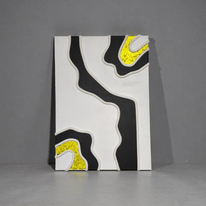 Akışkan Siyah & Neon Sarı Uyumu Tablo