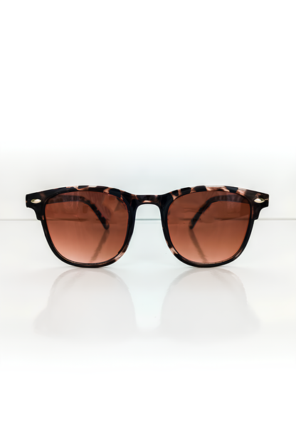 Leopar Desenli Kahverengi Güneş Gözlüğü