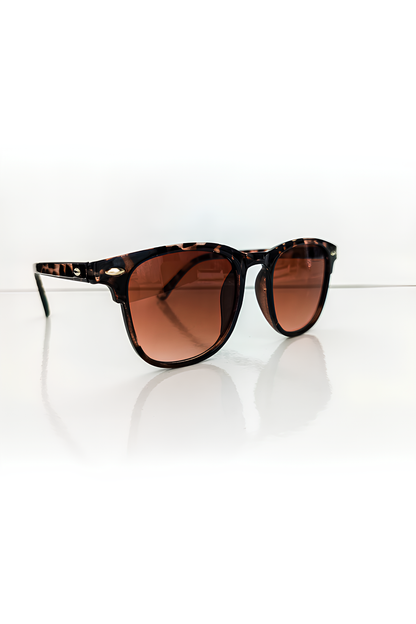 Leopar Desenli Kahverengi Güneş Gözlüğü