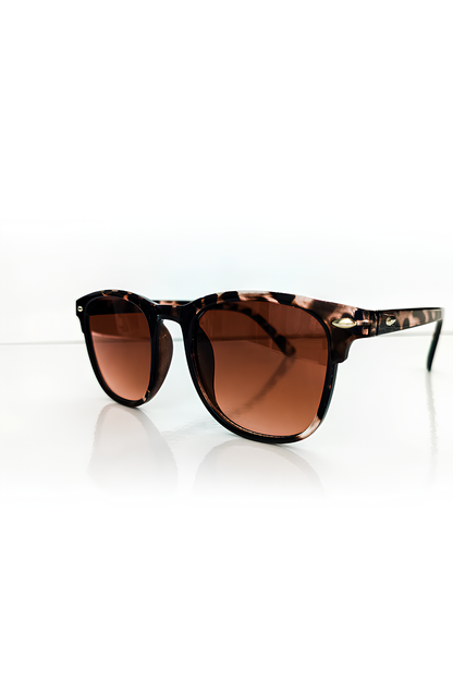 Leopar Desenli Kahverengi Güneş Gözlüğü