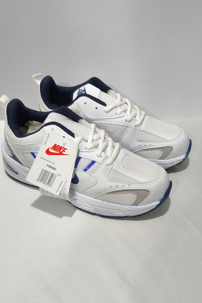 Beyaz Lacivert Kadın Spor Ayakkabı | Kalın Taban Rahat Yürüyüş ve Koşu Sneaker
