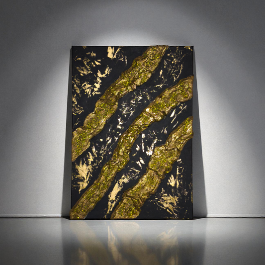 Altın Işıltısı ve Derin Siyahın Büyüsü Tablo